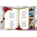 Red Roses Funeral Program 11x17" 8 pages,Red Roses Memorial Service Program,(16f)